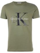 Calvin Klein Jeans Logo Print T-shirt, Men's, Size: Large, Green, Cotton