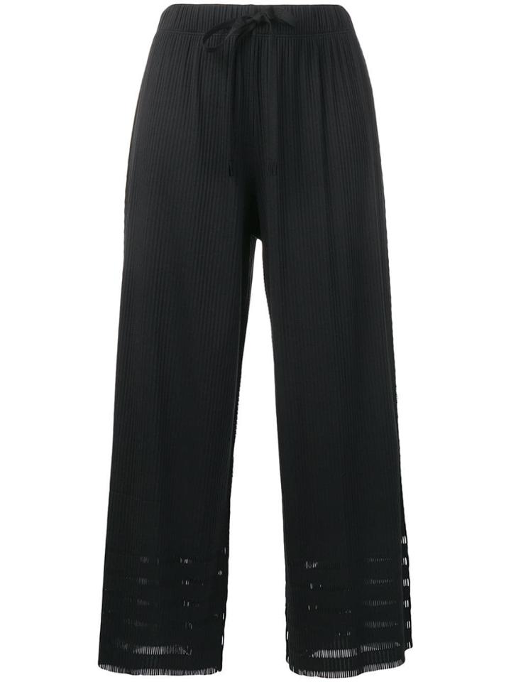 Pleats Please By Issey Miyake Micro Pleated Cropped Trousers - Black