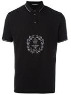 Dolce & Gabbana Crown & Bee Embroidered Polo Shirt, Men's, Size: 52, Black, Cotton