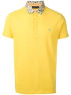 Etro - Contrast Collar Polo Shirt - Men - Cotton - Xxxl, Yellow/orange, Cotton