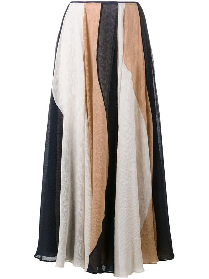 Roksanda Stripe Midi Skirt, Women's, Size: 14, Silk/polyamide/acetate