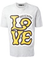 Love Moschino Logo Print T-shirt, Men's, Size: Medium, Grey, Cotton
