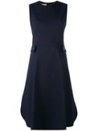 Marni - Flared Midi Dress - Women - Silk/cotton - 46, Blue, Silk/cotton