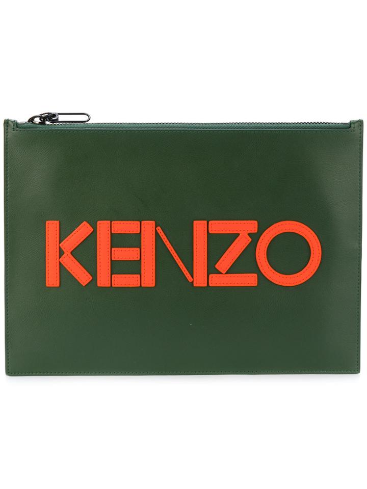 Kenzo Kenzo Appliquéd Clutch - Green