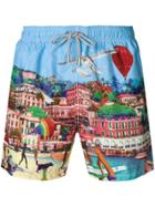 Mc2 Saint Barth Barbados Print Swim Shorts - Multicolour