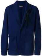 Ann Demeulemeester - Feather Applique Blazer - Men - Nylon/wool - Xs, Blue, Nylon/wool