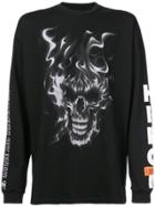 Heron Preston Flame Skull Printed Top - Black