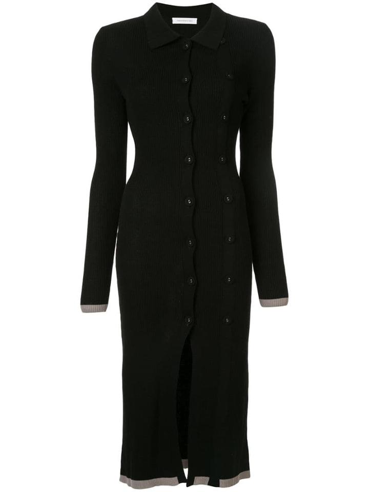 Christopher Esber Ribbed Knitted Midi Dress - Black