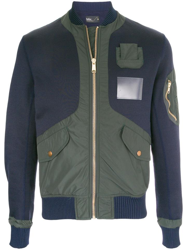 Kolor Panelled Bomber Jacket - Blue