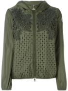 Moncler Vive Floral Crochet Jacket, Women's, Size: 4, Green, Cotton/polyamide/polyester