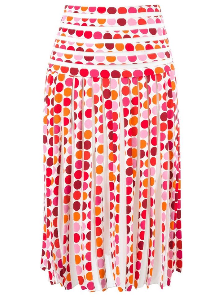 Reinaldo Lourenço Printed Skirt, Women's, Size: 36, White, Silk