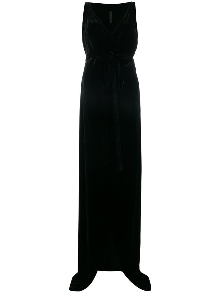Gareth Pugh Sleeveless Velvet Wrap Dress - Black