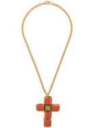 Christian Lacroix Vintage 1994 Art Summer Cross Pendant - Gold