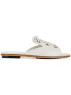 Tod's Eyelet Lace Mules - White