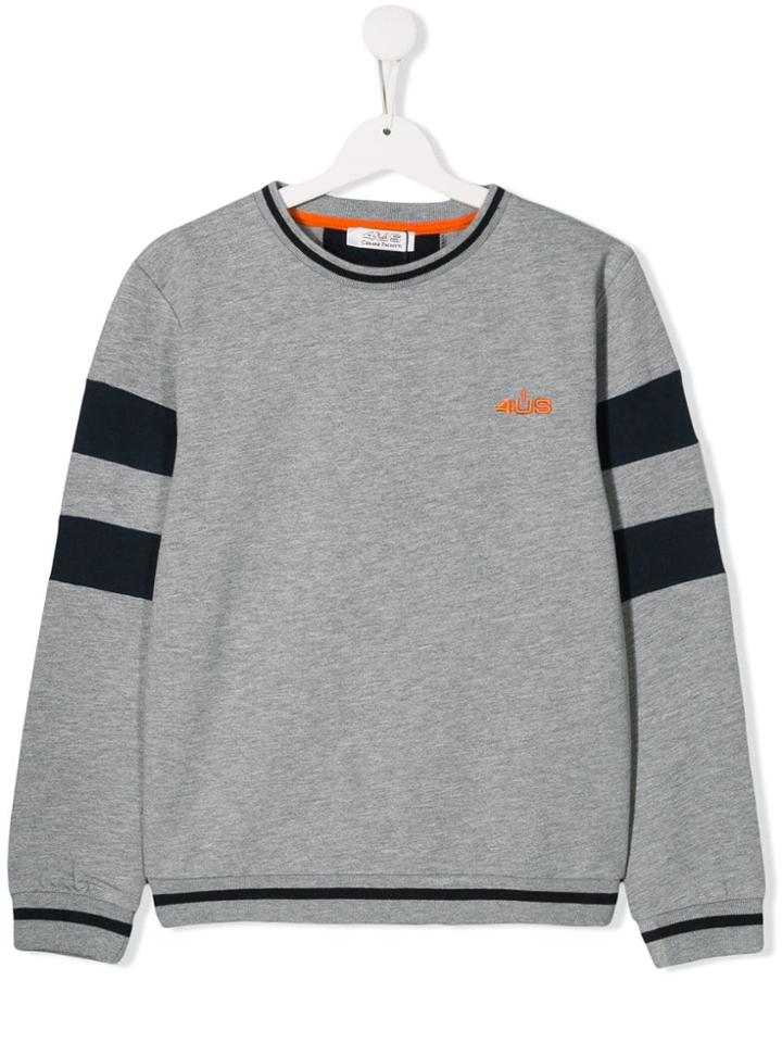 Cesare Paciotti 4us Kids Teen Embroidered Logo Sweatshirt - Grey