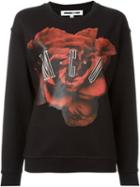 Mcq Alexander Mcqueen Rose Print Sweatshirt, Women's, Size: M, Black, Cotton