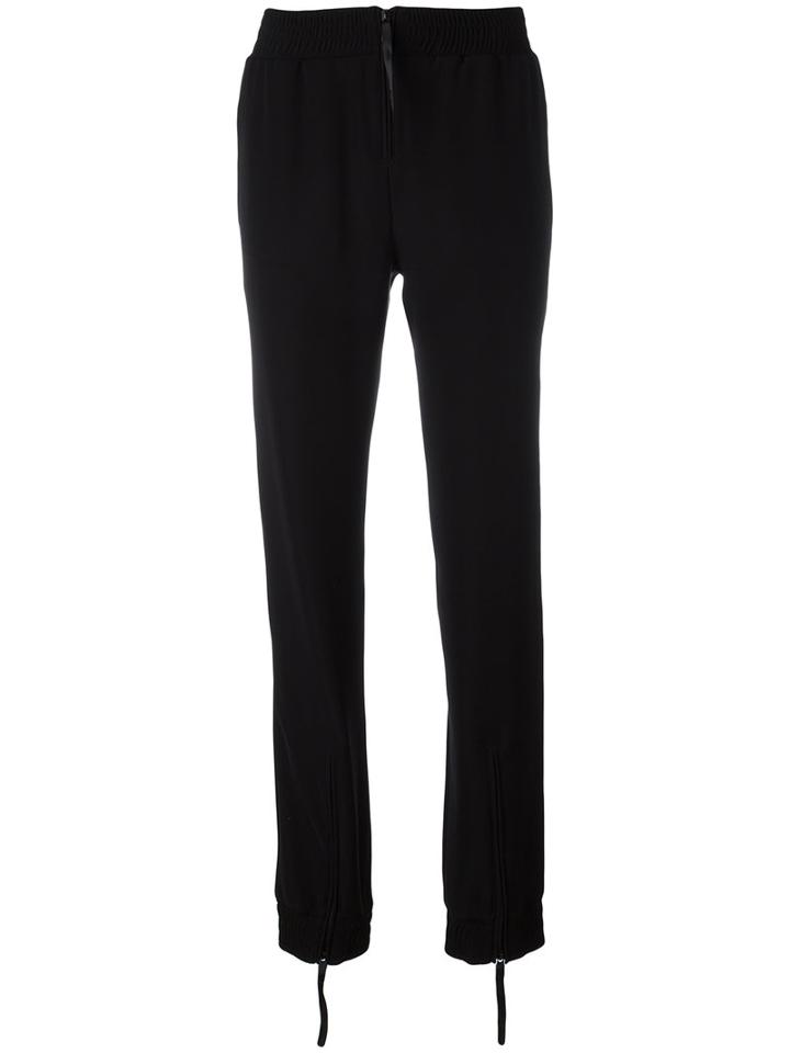Paco Rabanne Elasticated Waist Sweatpants, Women's, Size: 38, Black, Silk/polyethylene/acetate