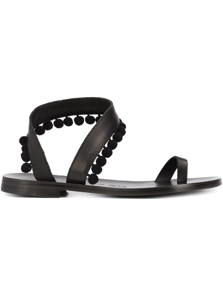 Álvaro 'angela' Pom Pom Sandals - Black