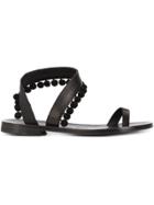 Álvaro 'angela' Pom Pom Sandals - Black