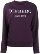 Iceberg Logo Embroidered Sweatshirt - Purple