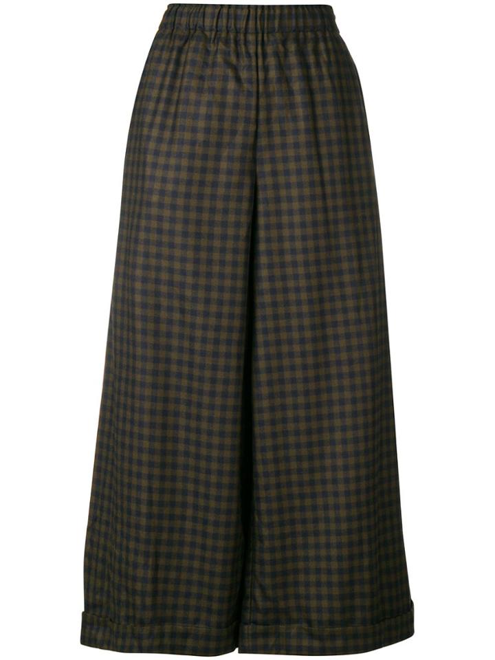 Daniela Gregis Checked Wide Leg Trousers - Blue
