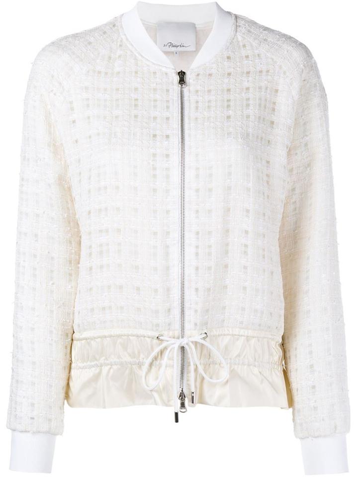 3.1 Phillip Lim Silk Trimmed Tweed Bomber