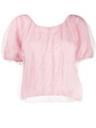 Msgm Knitted Tulle Top - Pink