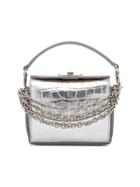 Alexander Mcqueen Metallic Croc Leather Nano Bag