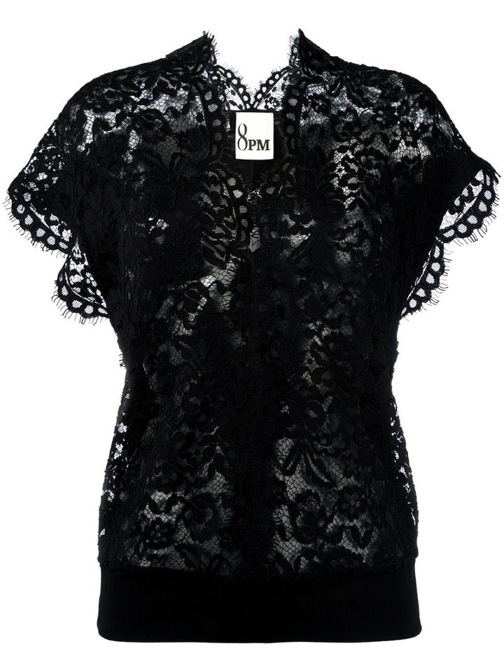 8pm Lace Blouse, Women's, Size: Medium, Black, Polyamide/polyester/cotton