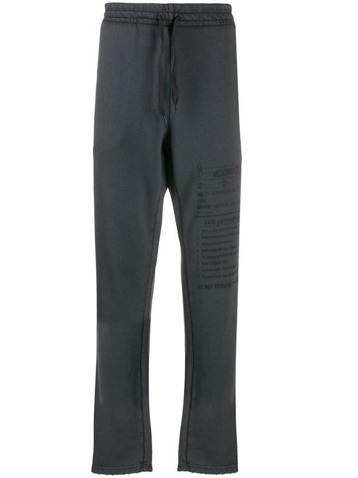 Moschino Printed Tracksuit Bottoms - Grey