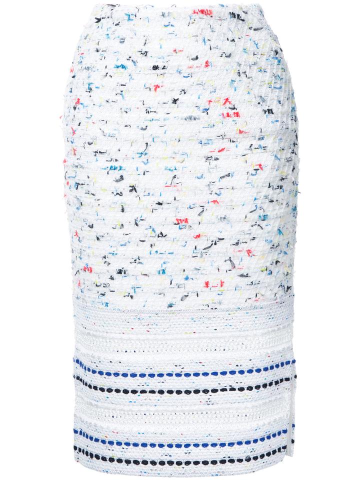 Coohem Tweed Skirt, Women's, Size: 36, White, Cotton/linen/flax/acrylic/rayon