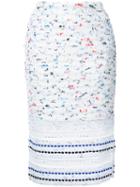 Coohem Tweed Skirt, Women's, Size: 36, White, Cotton/linen/flax/acrylic/rayon