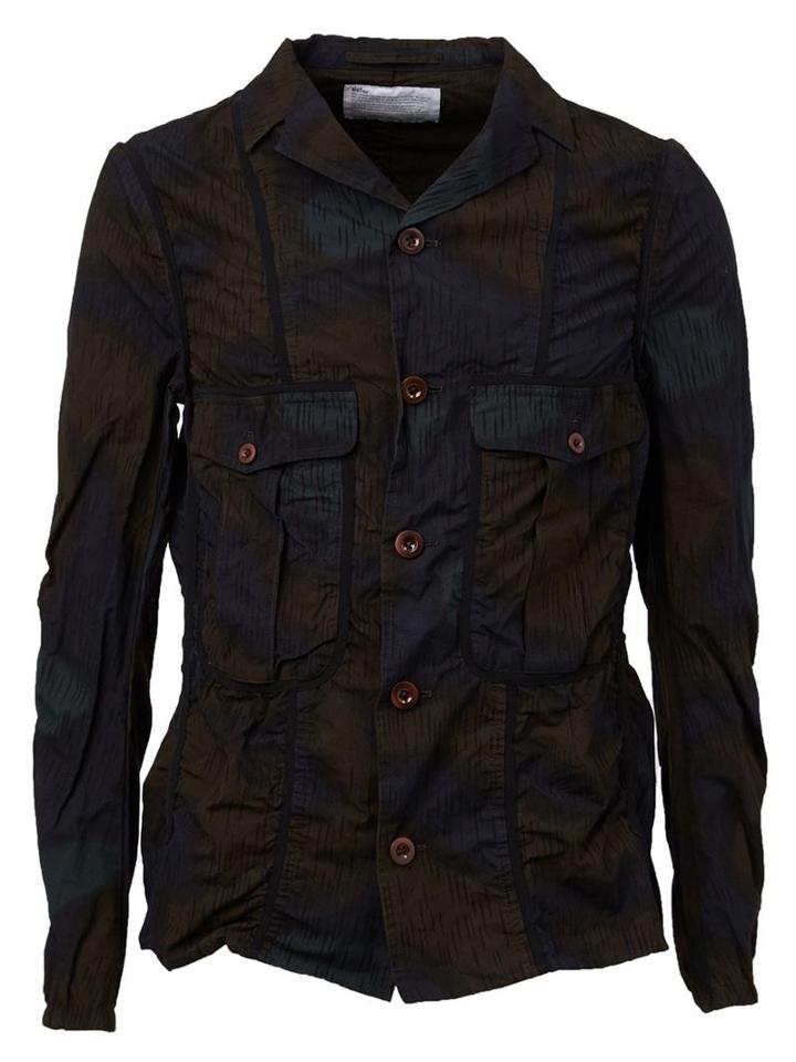 Kolor Printed Cargo Jacket, Men's, Size: 4, Brown, Cotton/nylon/polyurethane
