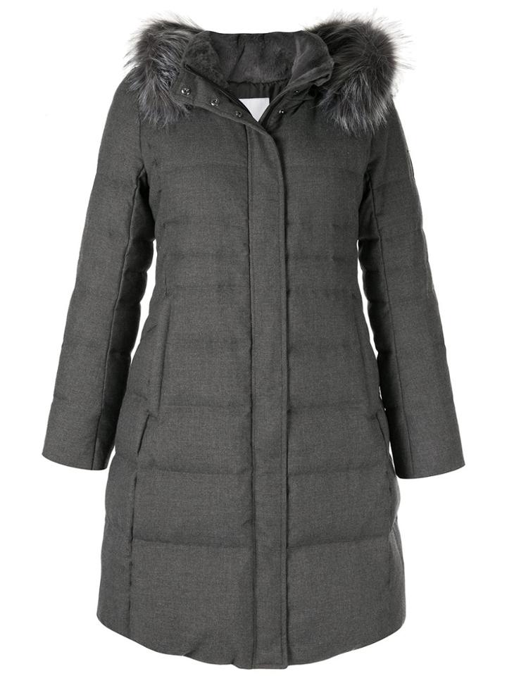 Loveless Padded Trimmed Puffer Coat - Grey