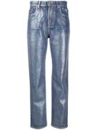 Msgm Metallic Straight Jeans - Blue