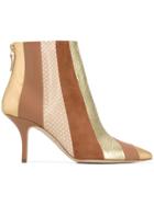 Malone Souliers Striped Booties - Brown
