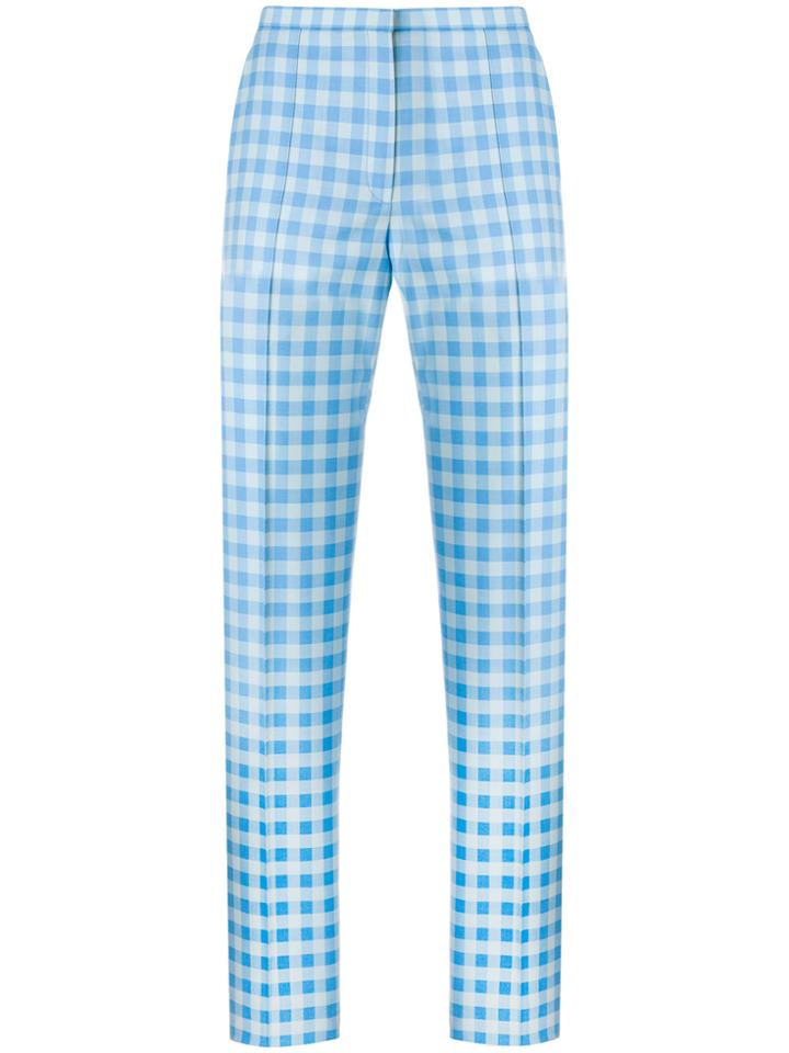 Nina Ricci Gingham-print Trousers - Blue