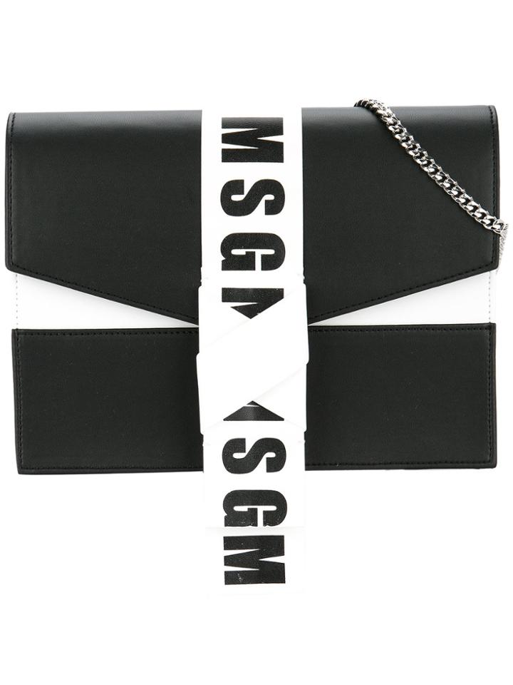 Msgm Logo Strap Shoulder Strap - Black