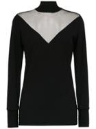 Tufi Duek High Neck Tulle Top - Black