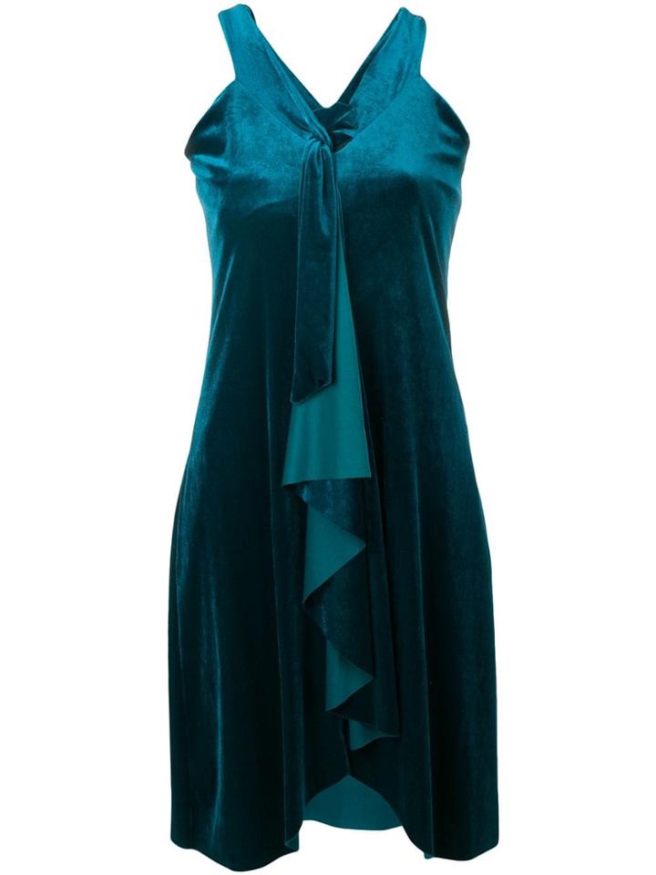 Marc Ellis Draped Neck Velvet Dress - Green