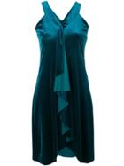 Marc Ellis Draped Neck Velvet Dress - Green