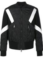 Neil Barrett Quilted Bomber Jacket, Men's, Size: Large, Black, Polyamide/polyester/viscose