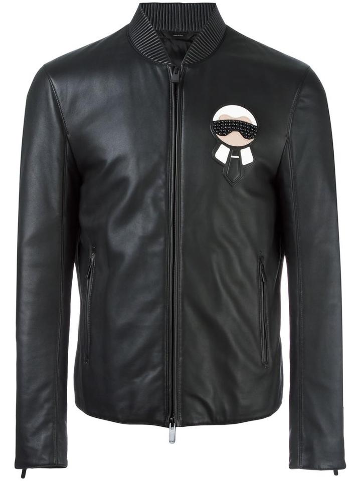 Fendi - 'karlito' Jacket - Men - Cotton/lamb Skin/polyester/cupro - 48, Black, Cotton/lamb Skin/polyester/cupro