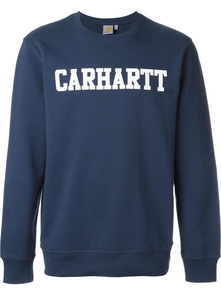 Carhartt Logo Print Sweatshirt, Men's, Size: L, Blue, Cotton