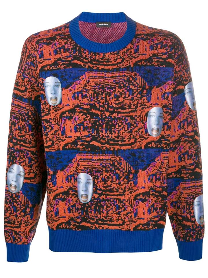 Diesel K-face Embroidered Sweatshirt - Blue