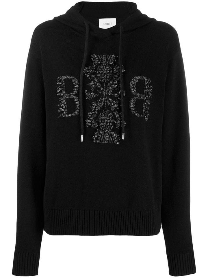 Barrie Cashmere Hooded Jumper - Black