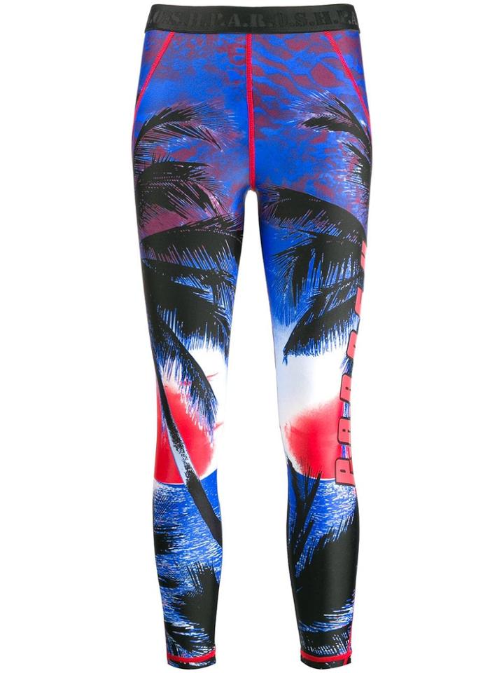 P.a.r.o.s.h. Palm Tree Printed Leggings - Blue