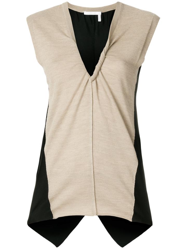 Chloé Panelled Jersey Top - Black