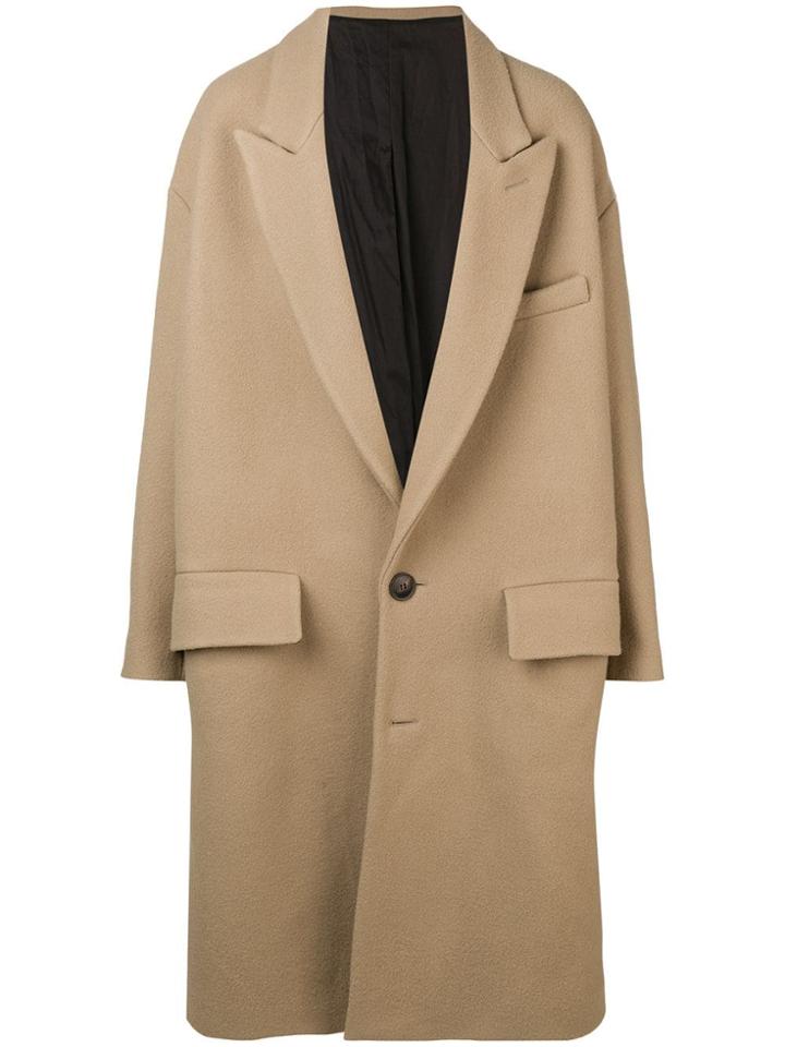 Ami Paris Oversize Two Buttons Coat - Neutrals