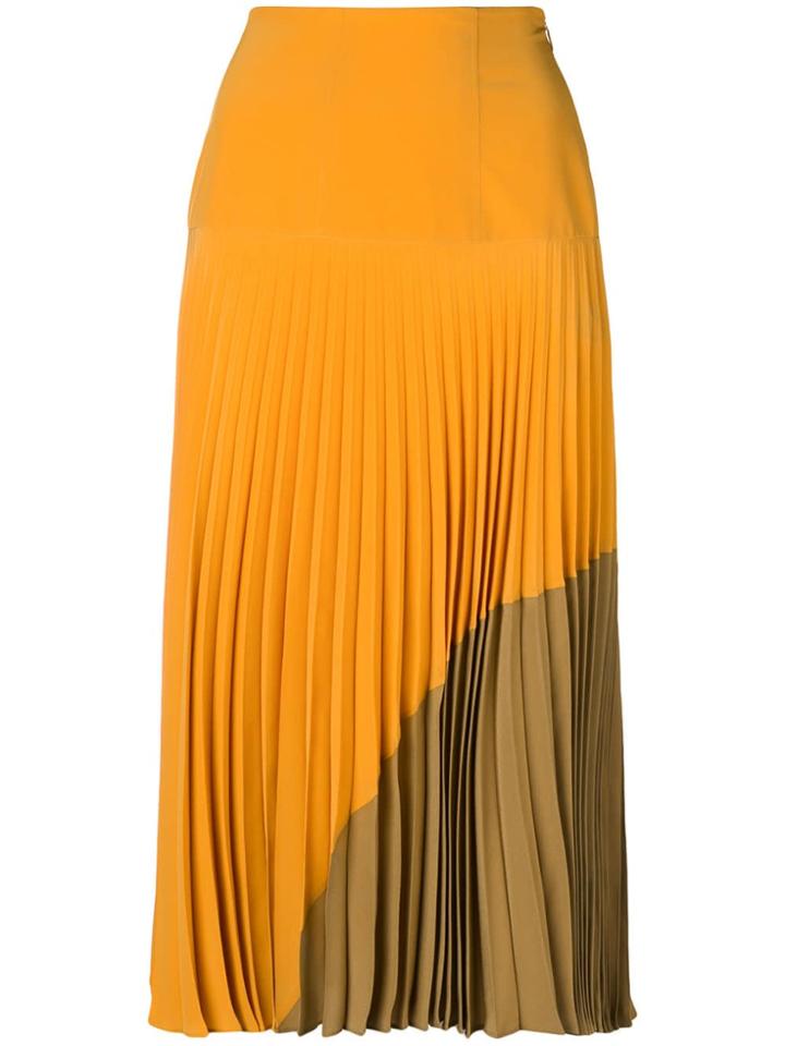 Fendi Pleated Midi Skirt - Orange